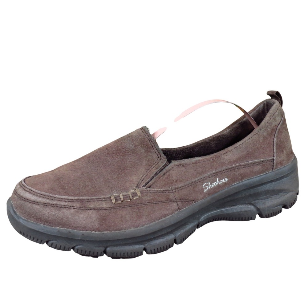 Skechers Easy-Going-Matcha Women Casual Slip-On Loafers Size 8.5 Brown Leather